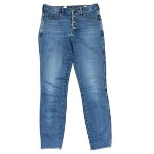 Everlane Vintage Skinny‎ Jeans Women's 29 Raw Hem Button Fly Light Wash Denim